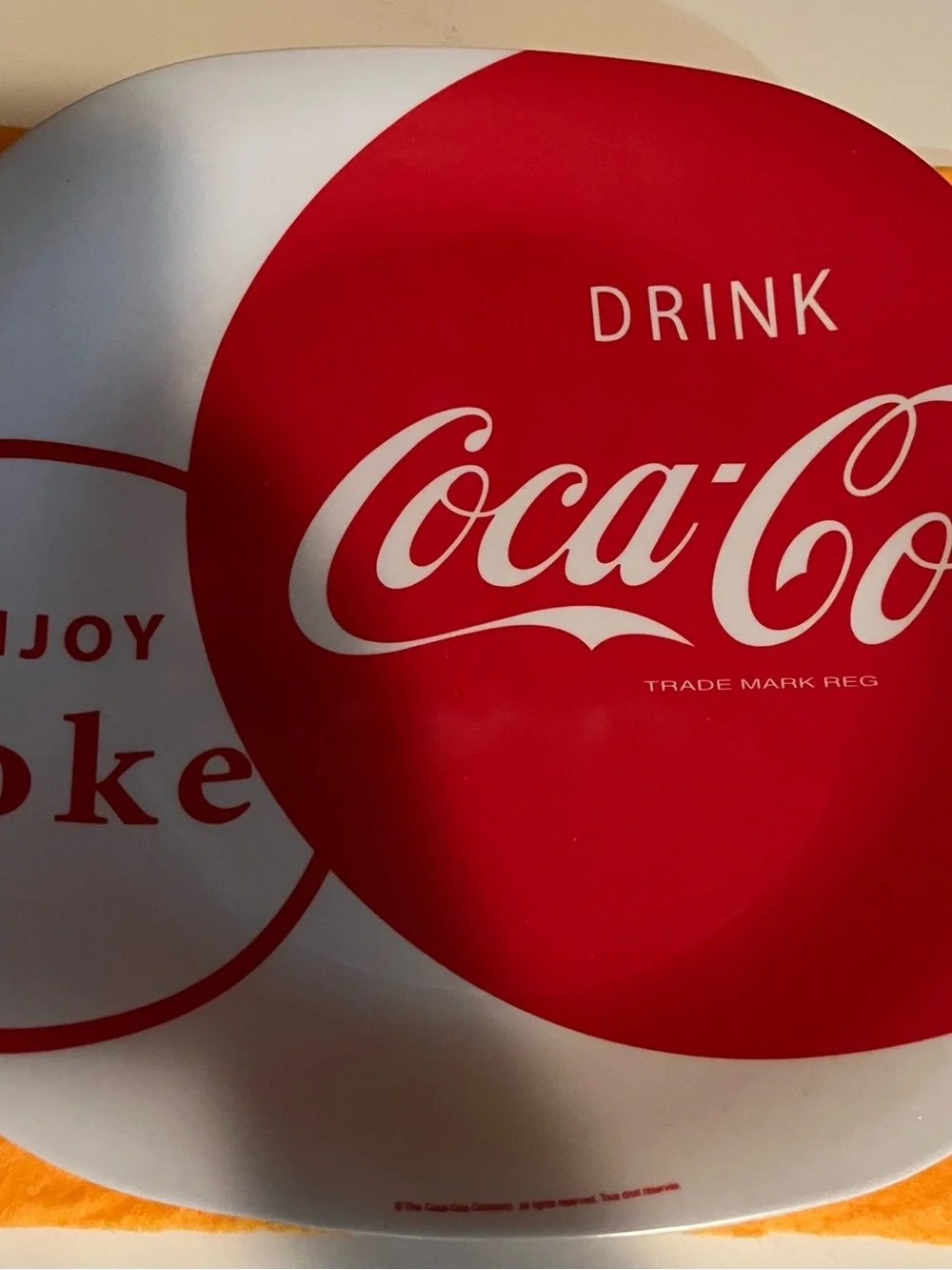 Coca Cola Square Plastic Collectors Plate